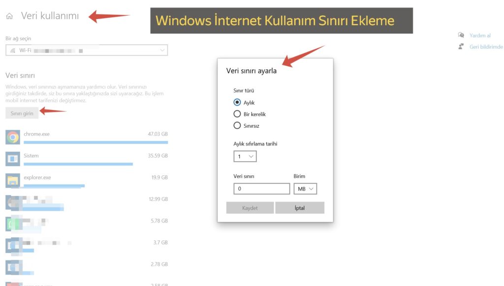 internet veri sınırı, mobil veri yönetimi, internet kotası ayarlama, veri kullanımı kontrolü, mobil internet tasarrufu, veri aşımı önleme, internet ayarları, veri tüketimi takibi, akıllı telefon veri sınırı, mobil veri limiti