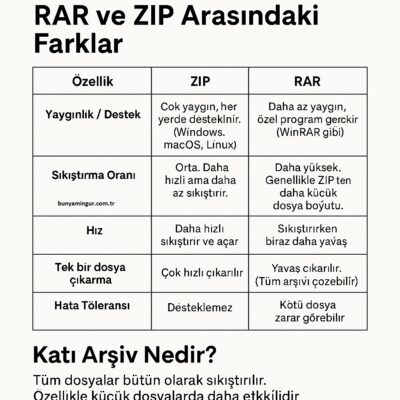 rar ve zip farkı