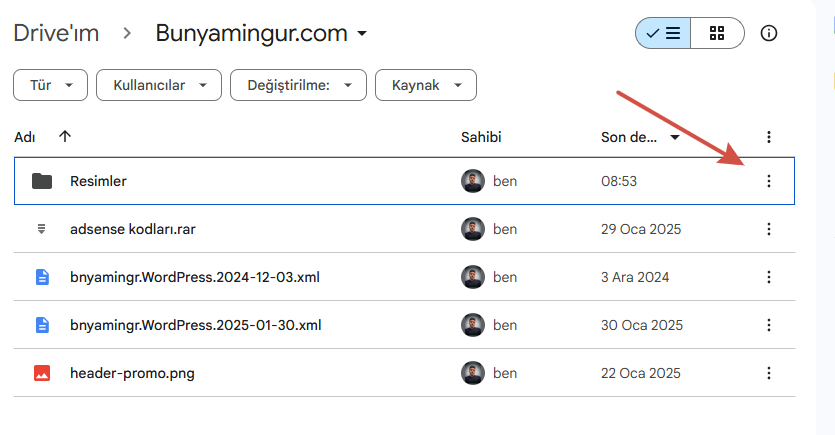 Google Drive Dosya Paylaşma
